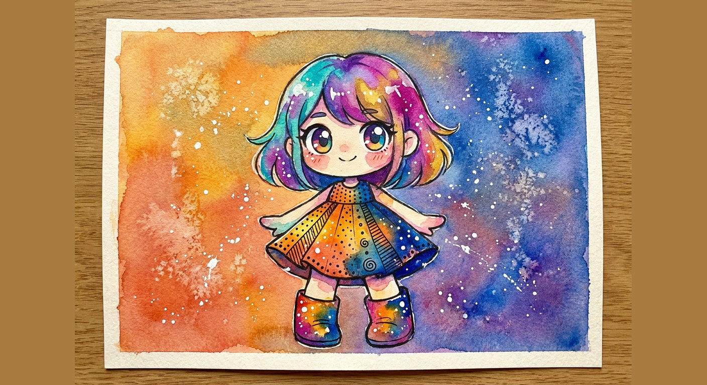 オリキャラの手描きの絵