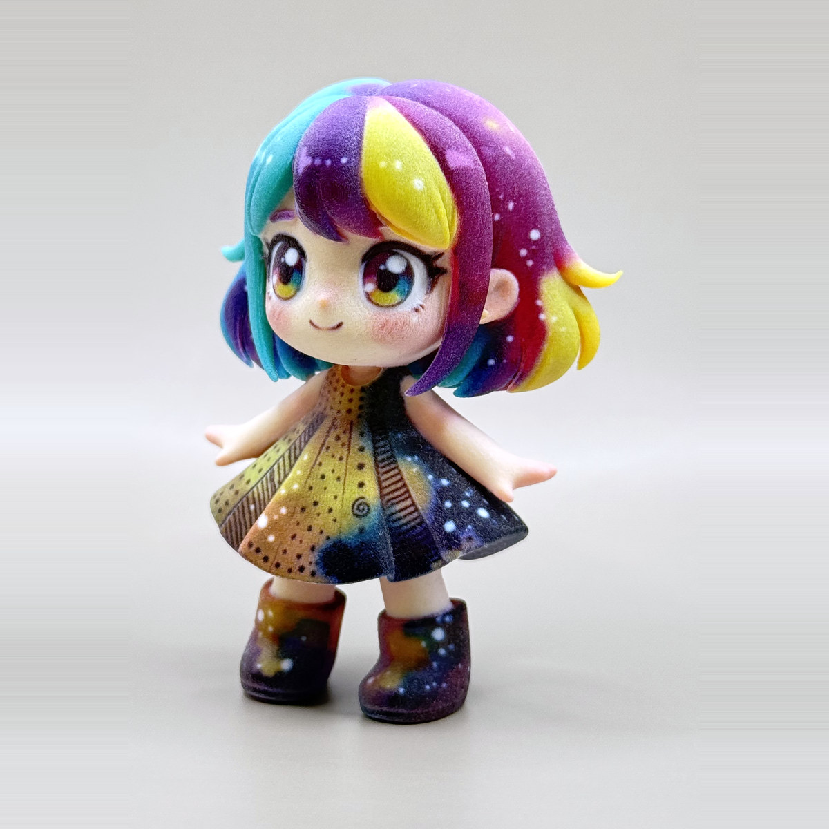 オリキャラの絵から実際に造形したフィギュアの写真